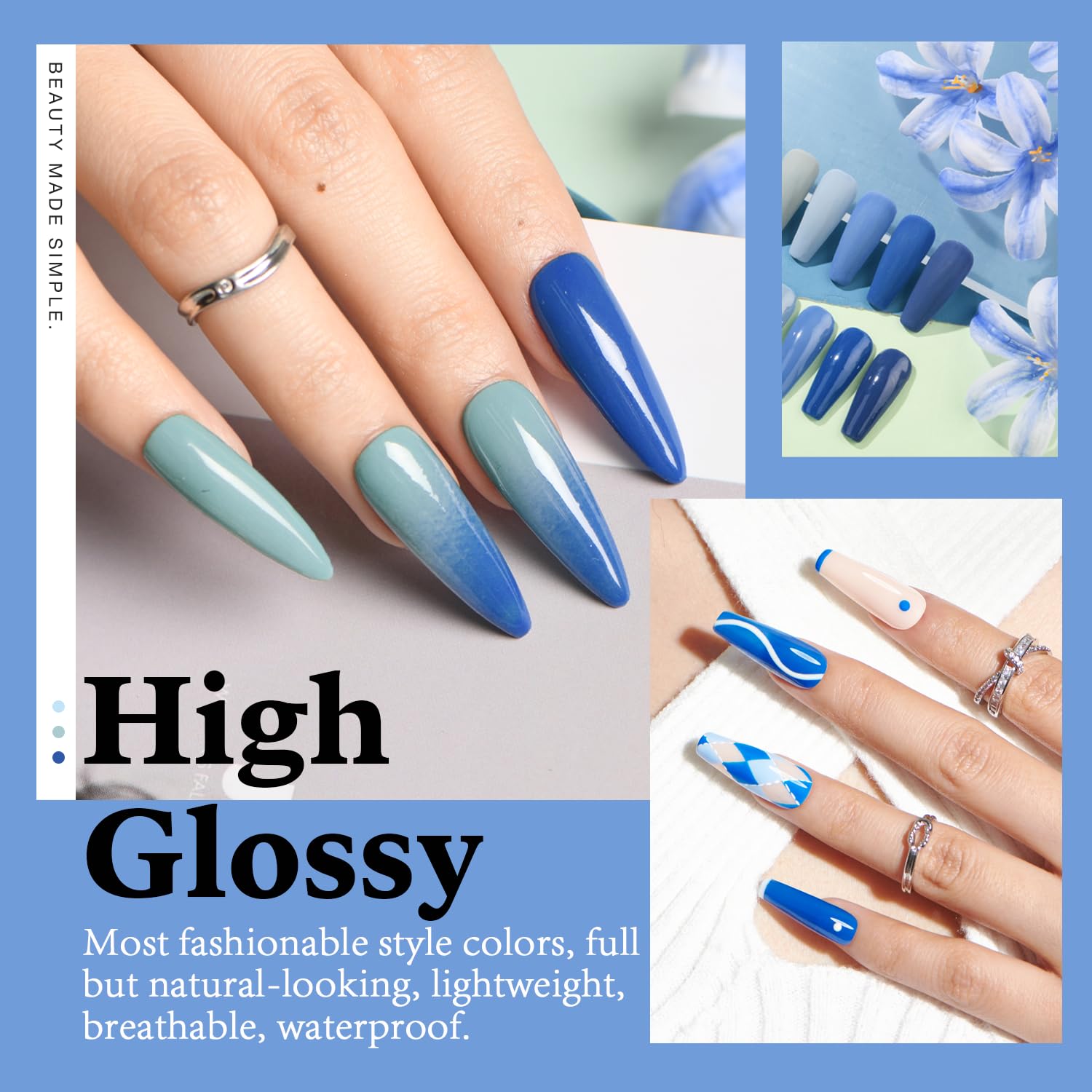 AZUREBEAUTY nail brush and replacement tools ready for precise application