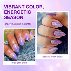 AZUREBEAUTY aurora violet bottle reveals shimmering shade for chic nails.