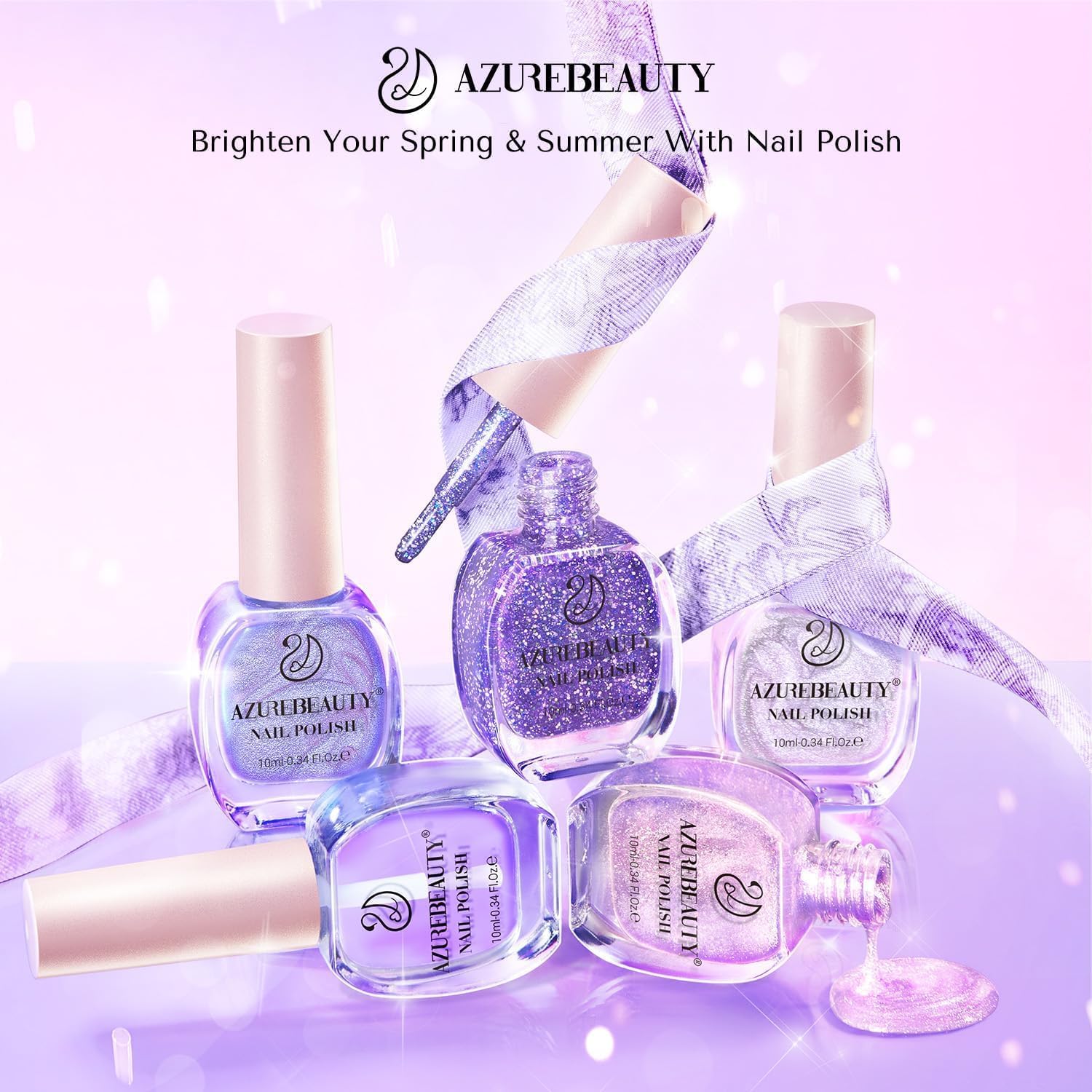 AZUREBEAUTY glossy finish swatch demonstrates high shine and color saturation.