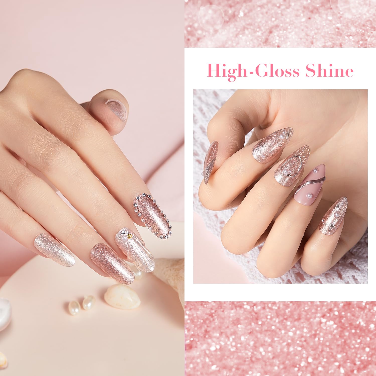 AzureBeauty glitter pearl shade adds iridescent sparkle for special occasions