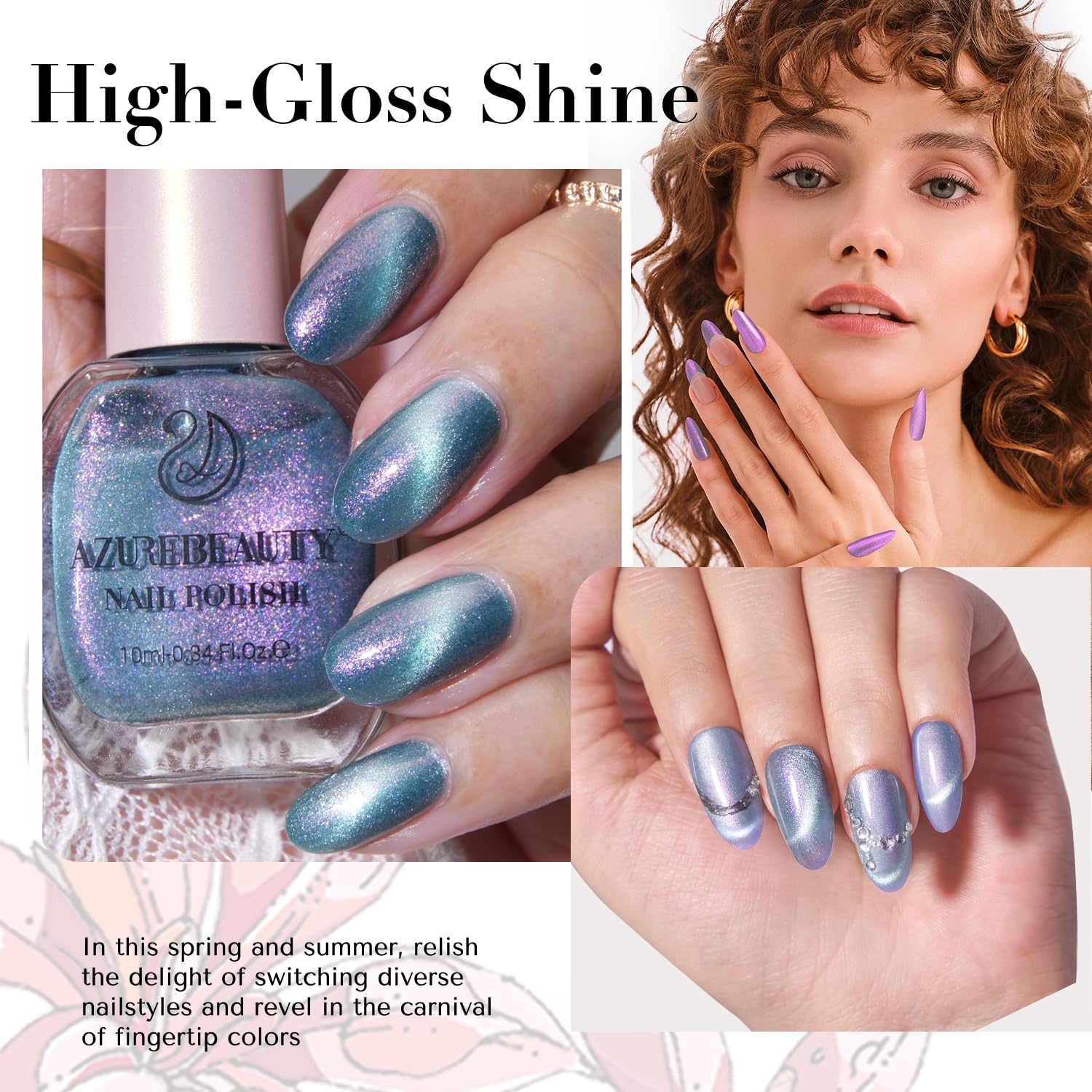 AZUREBEAUTY top coat delivers a glossy, long-lasting finish