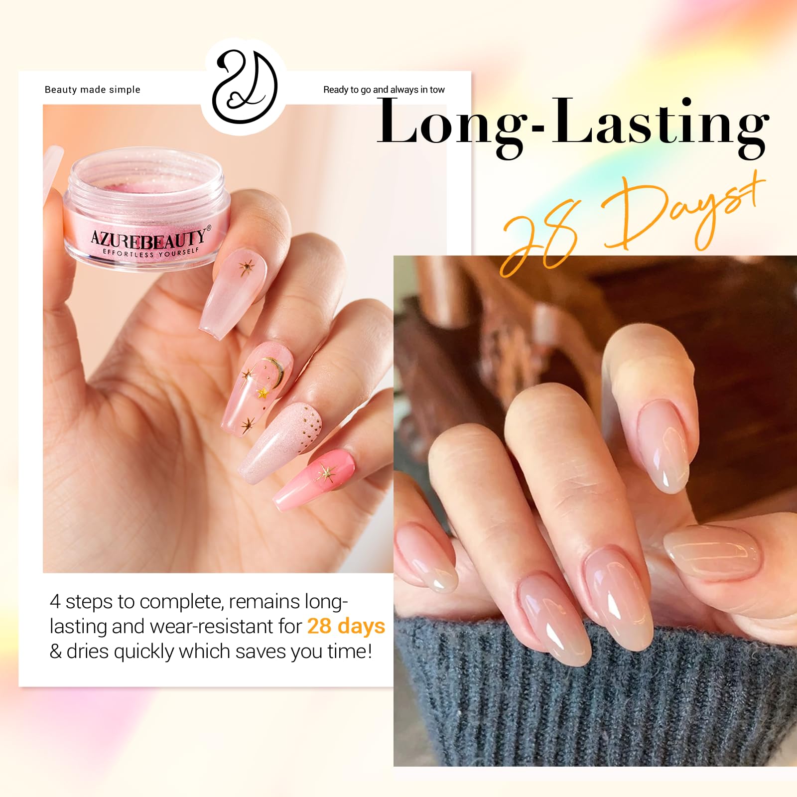 AZUREBEAUTY nail sticks for color testing and easy DIY nail prep