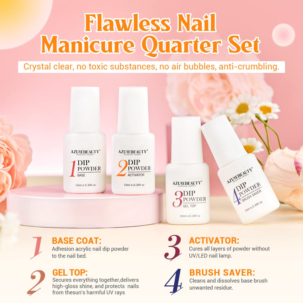 AZUREBEAUTY No-lamp dry-dip powder for quick at-home manicures.