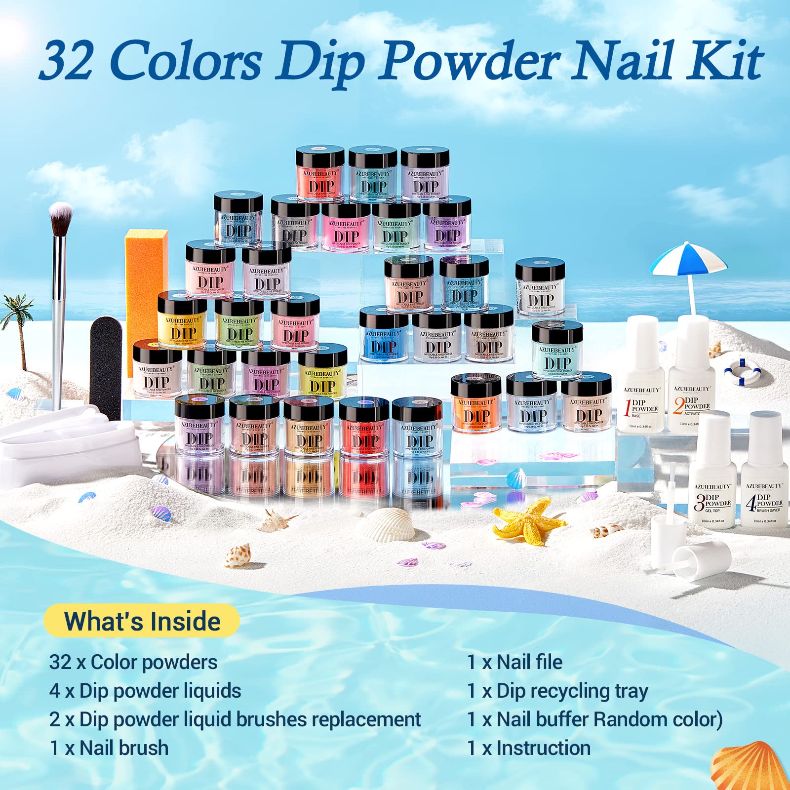 AZUREBEAUTY no-lamp-needed formula dries naturally for DIY nails.