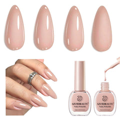 AZUREBEAUTY Nude Nail Polish Set bottles for natural nails and easy manicure