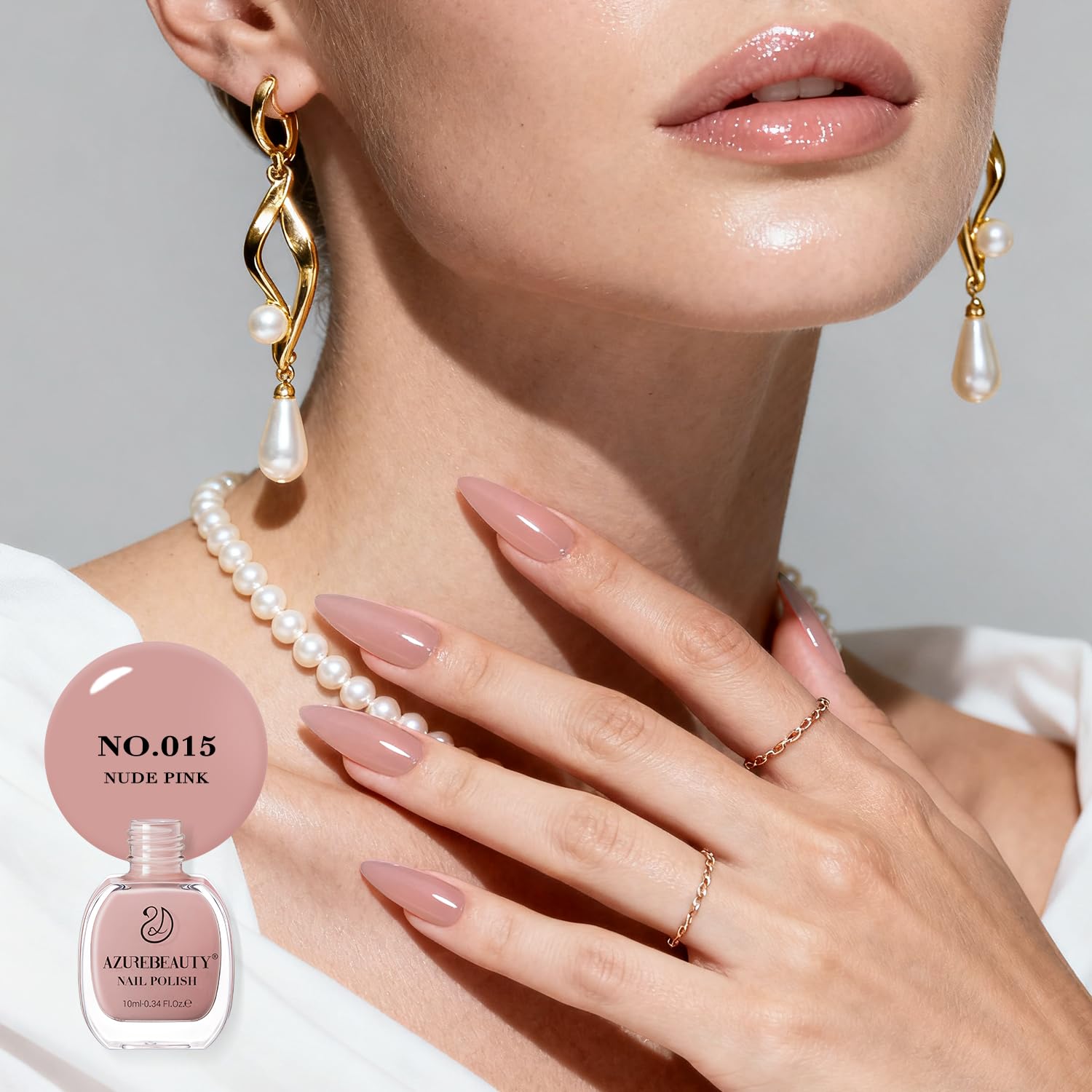 AZUREBEAUTY Nude Pink Nail Polish quick dry time up to 90 seconds