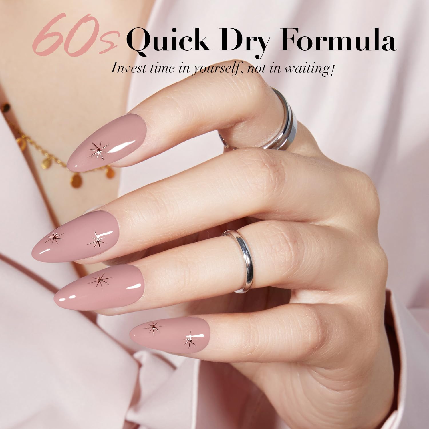 AZUREBEAUTY Nude Pink Nail Polish finish with pearl-like shine