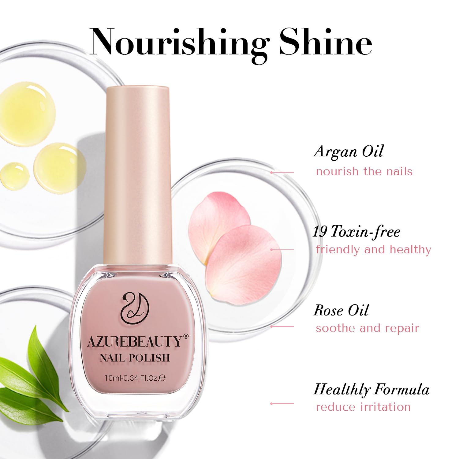 AZUREBEAUTY Nude Pink Nail Polish packaging suitable for gifting