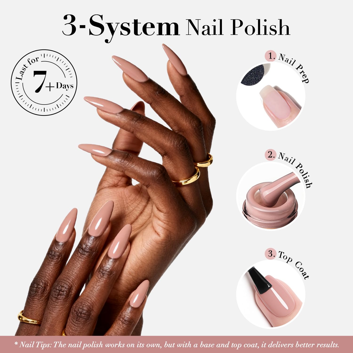 AZUREBEAUTY Nude Pink Nail Polish strong pigment for rich color