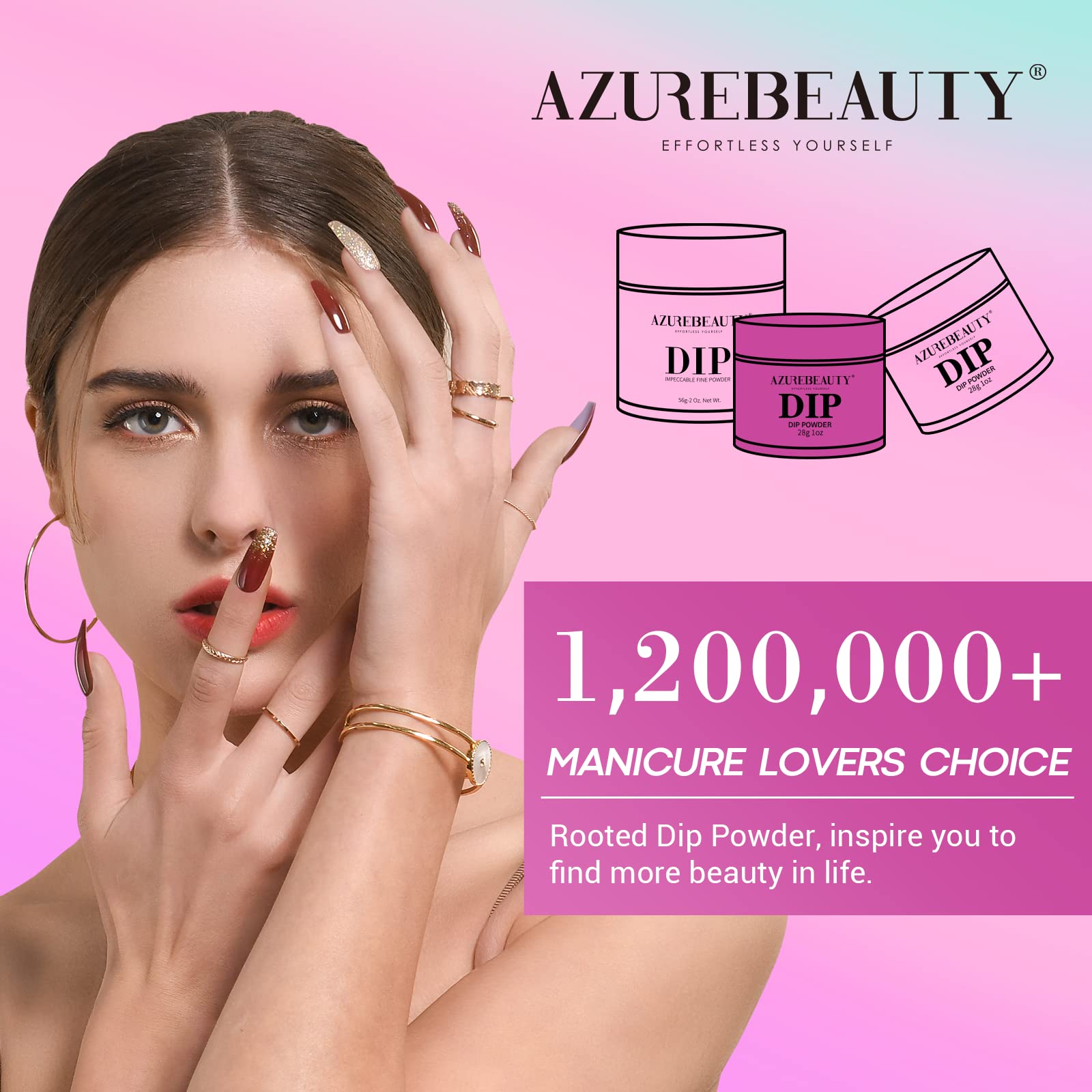 AZUREBEAUTY ombre nail art setup shows smooth color transitions.