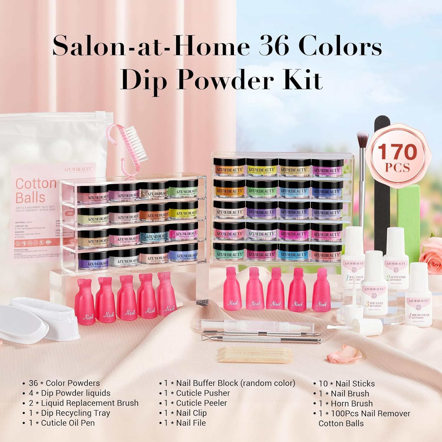 AzureBeauty-outils-accessoires-ongles: outils complets pour une pose soignée.