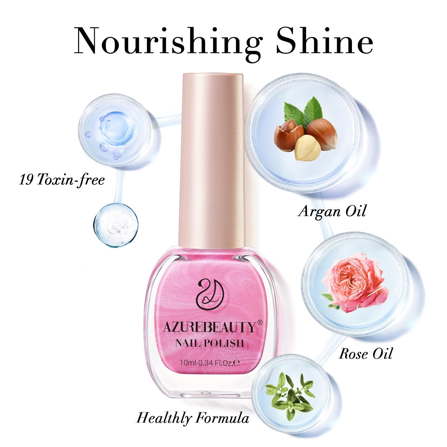 AZUREBEAUTY Pearl Pink low odor formula for comfortable manicure