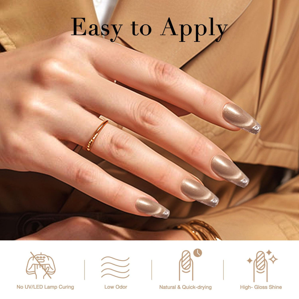 AZUREBEAUTY quick-dry nude brown swatch demonstrates fast color payoff.