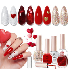 AzureBeauty red Valentine set for festive nails and quick color