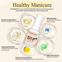 AzureBeauty salon quality top coat adds glossy finish.