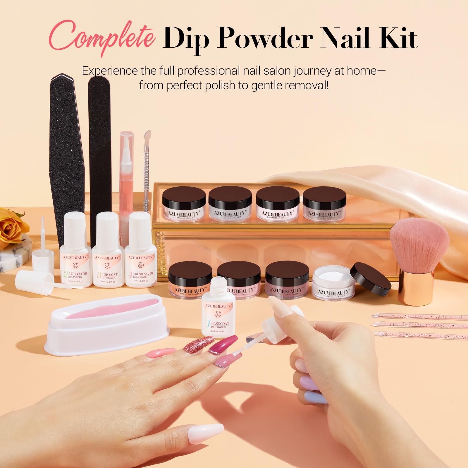 AZUREBEAUTY Storage bag with accessories for easy, on-the-go nail art.