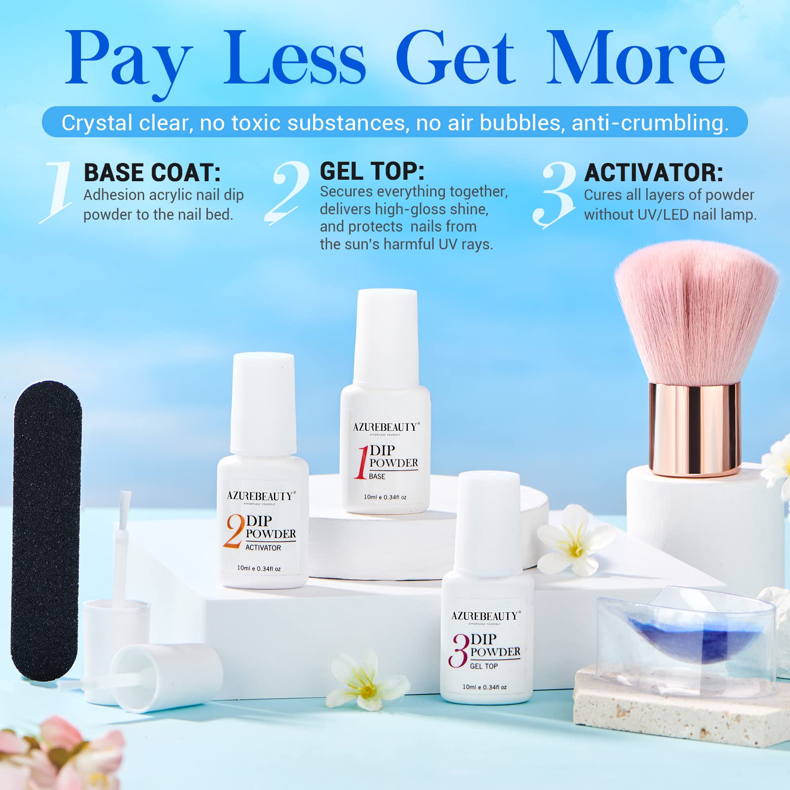 AzureBeauty top coat bottle for high shine and protection.