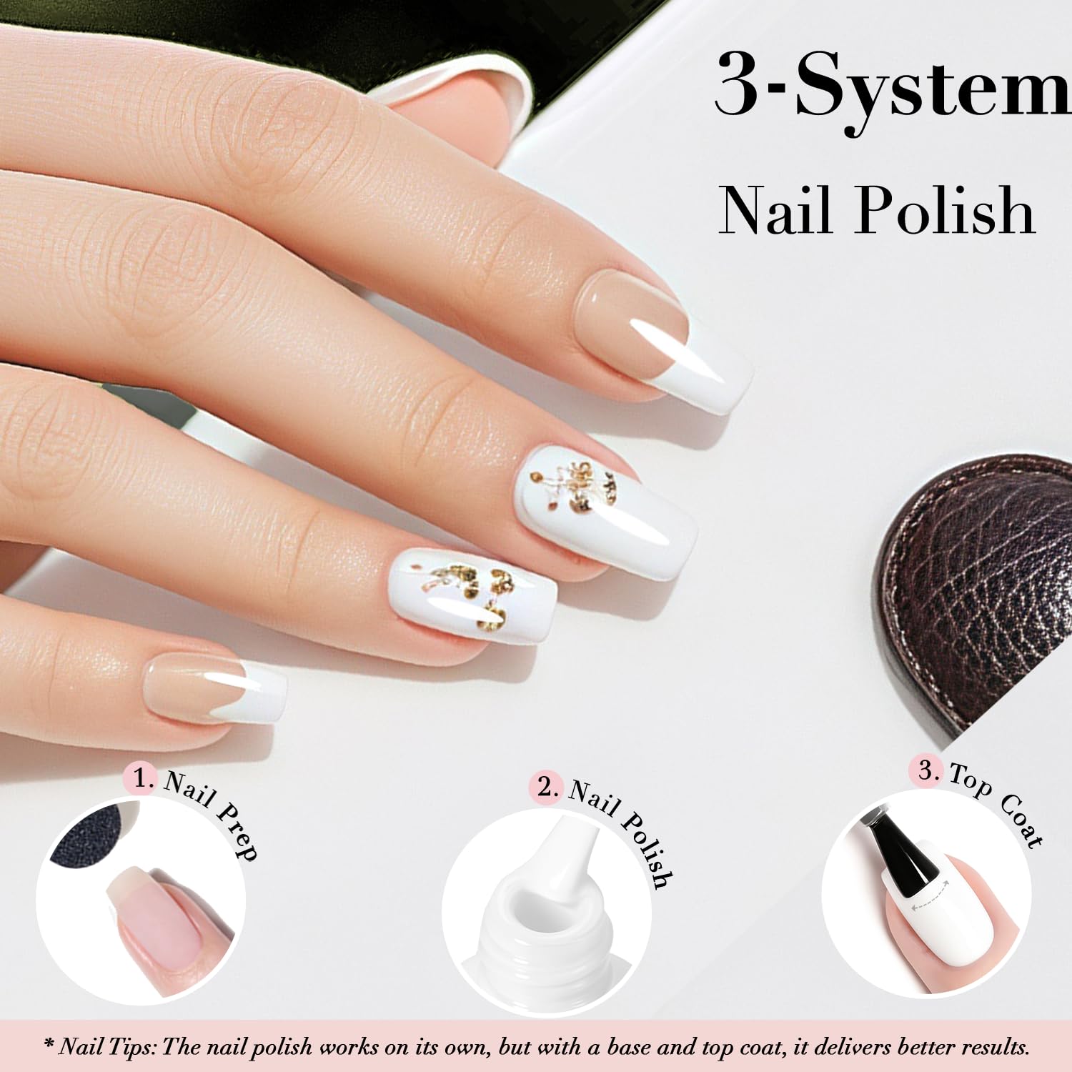 AzureBeauty Warm White Nail Polish on a nail with subtle gloss.
