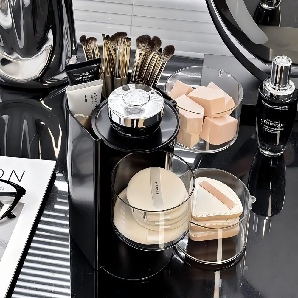 Azurphoric desk organizer stores brushes and cosmetics neatly on your vanity.