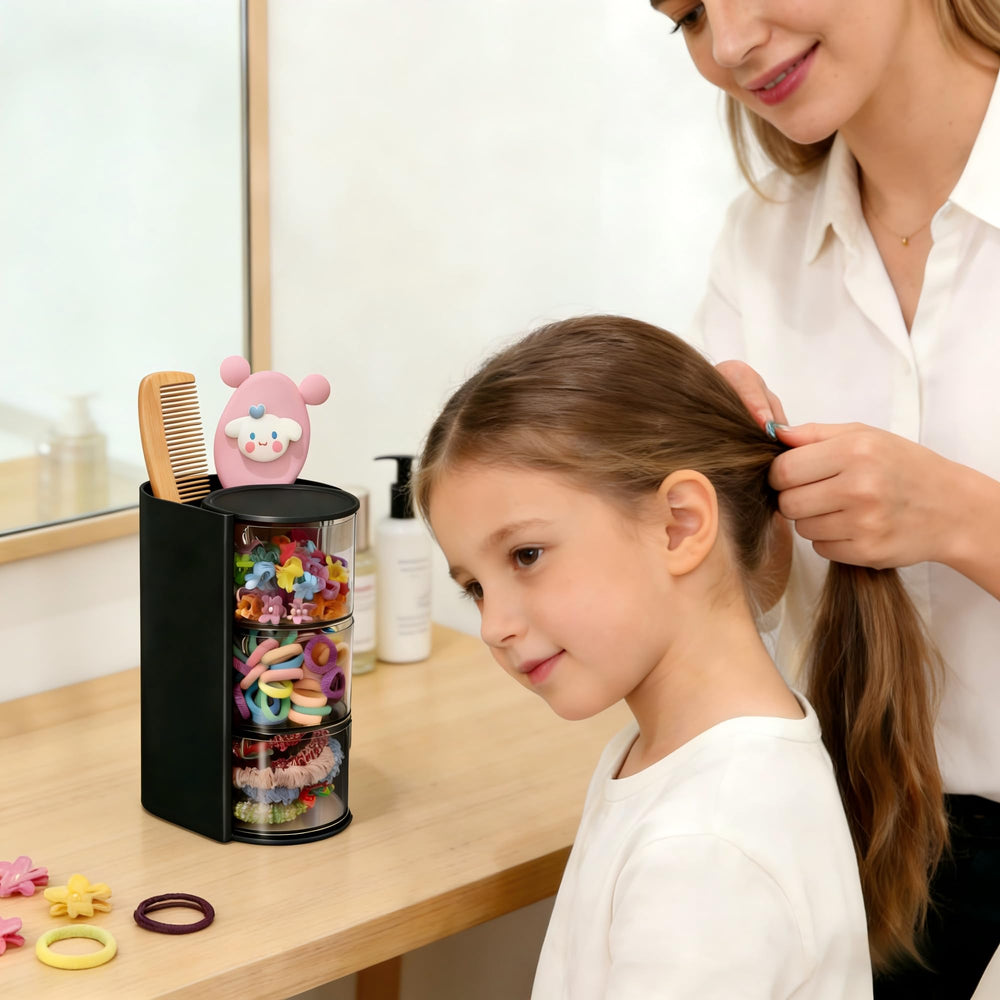 Azurphoric hair clip storage keeps accessories within reach on the dresser.