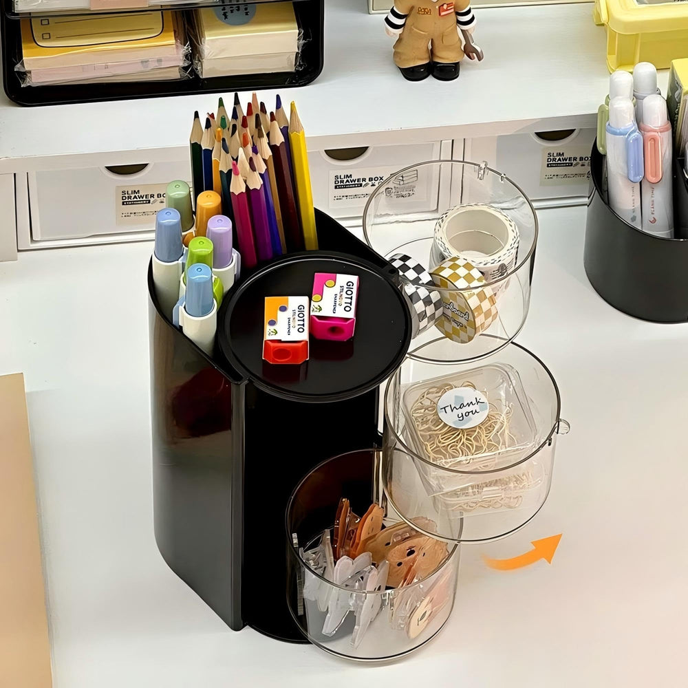 Azurphoric vertical space-saving design maximizes desktop tidiness.