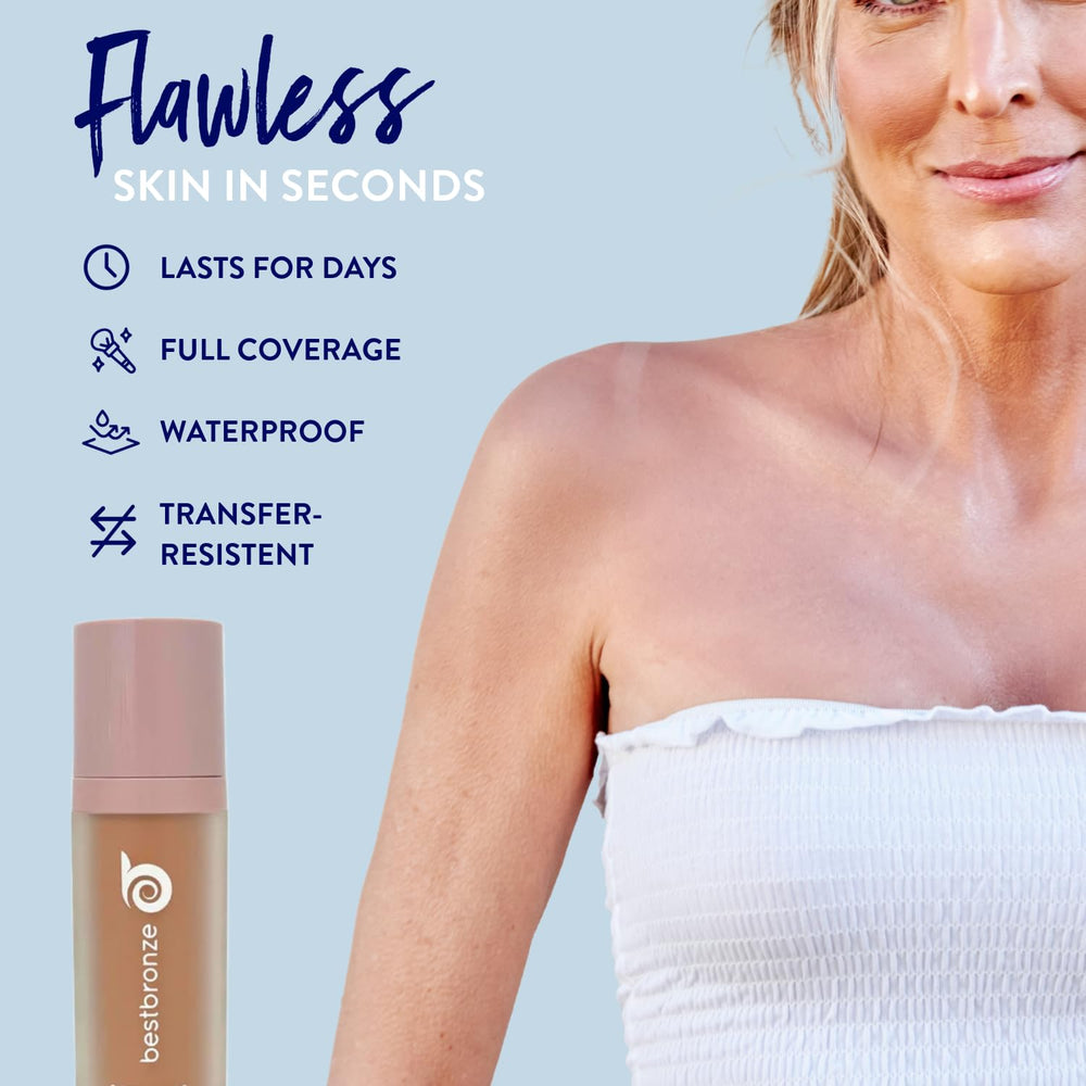B BESTBRONZE leg makeup providing full coverage for smooth, natural-looking legs