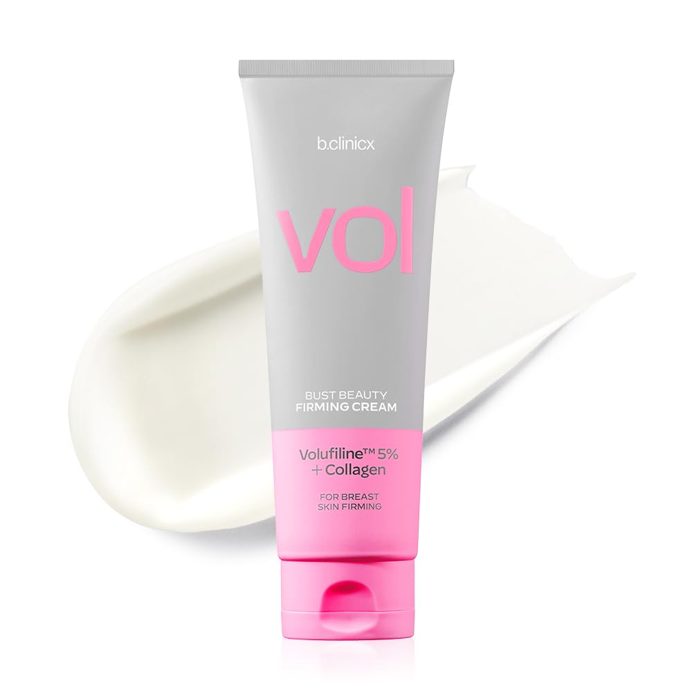 b.clinicx Beauty Firming Cream bottle pour for smooth, even application.