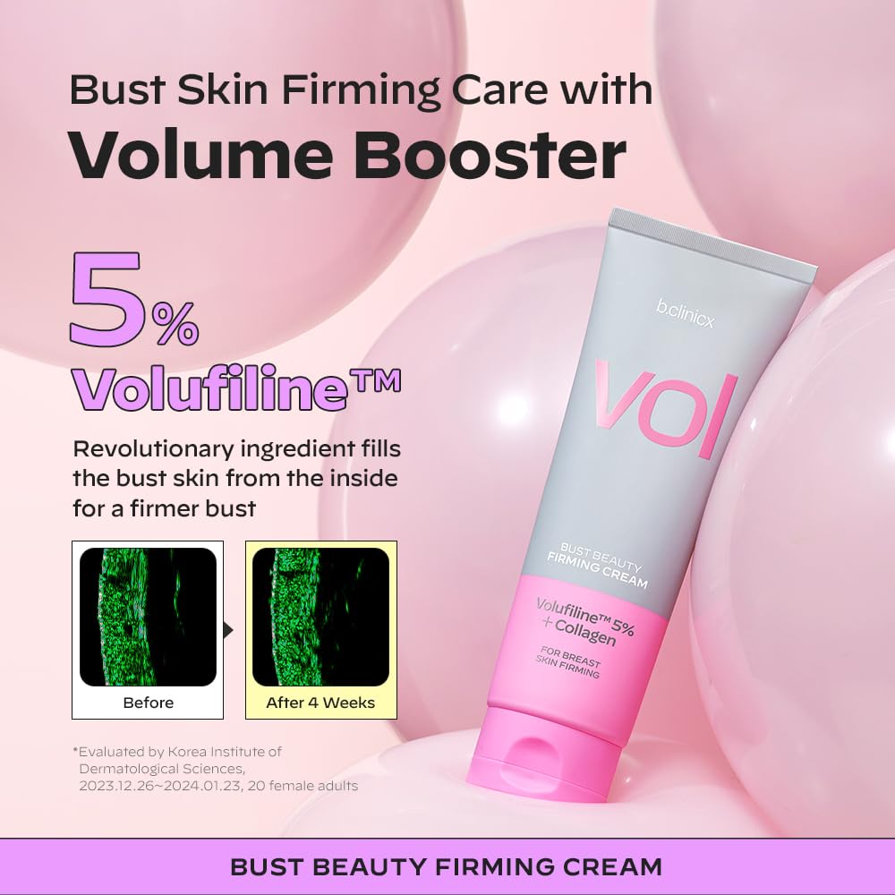 b.clinicx Beauty Firming Cream collagen closeup highlights nourishing ingredients.
