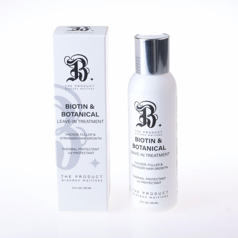 B The Product Biotin Treatment bottle smooths damaged hair with shine