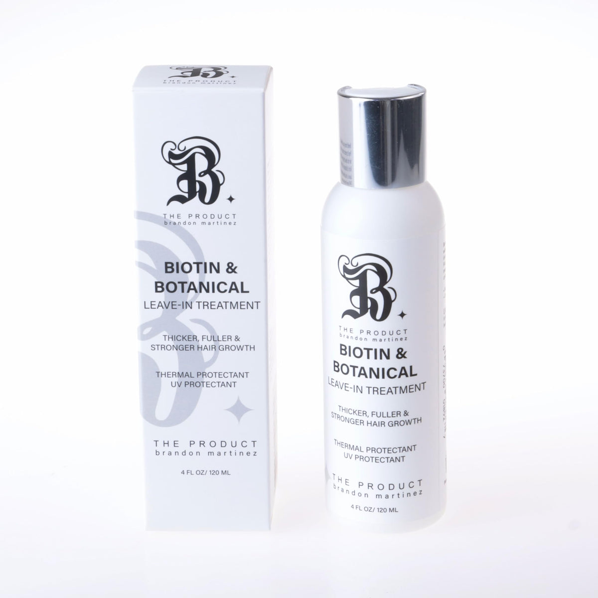 B The Product Biotin Treatment bottle smooths damaged hair with shine