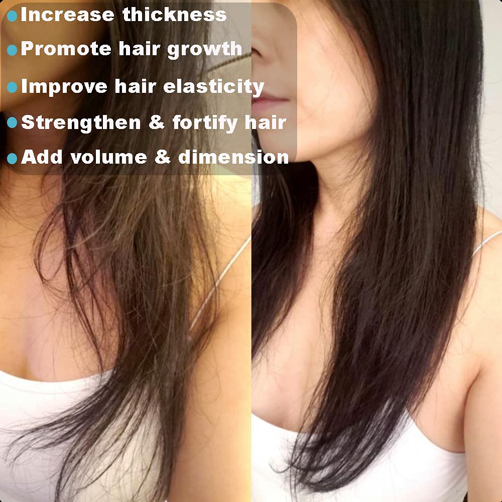 Leaves-in application of B The Product Biotin Treatment on hair
