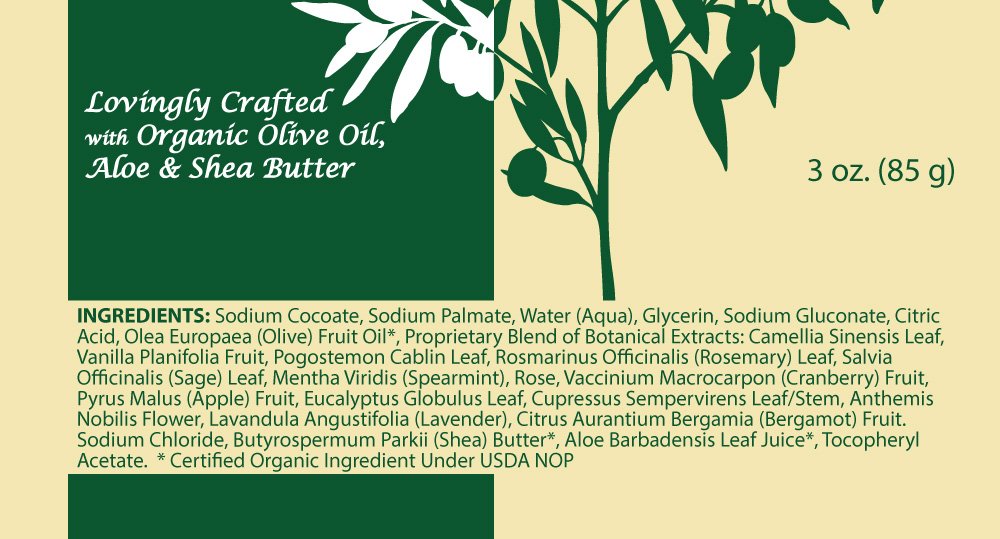 Baar Olivae Castile bar aloe and shea butter texture close-up.