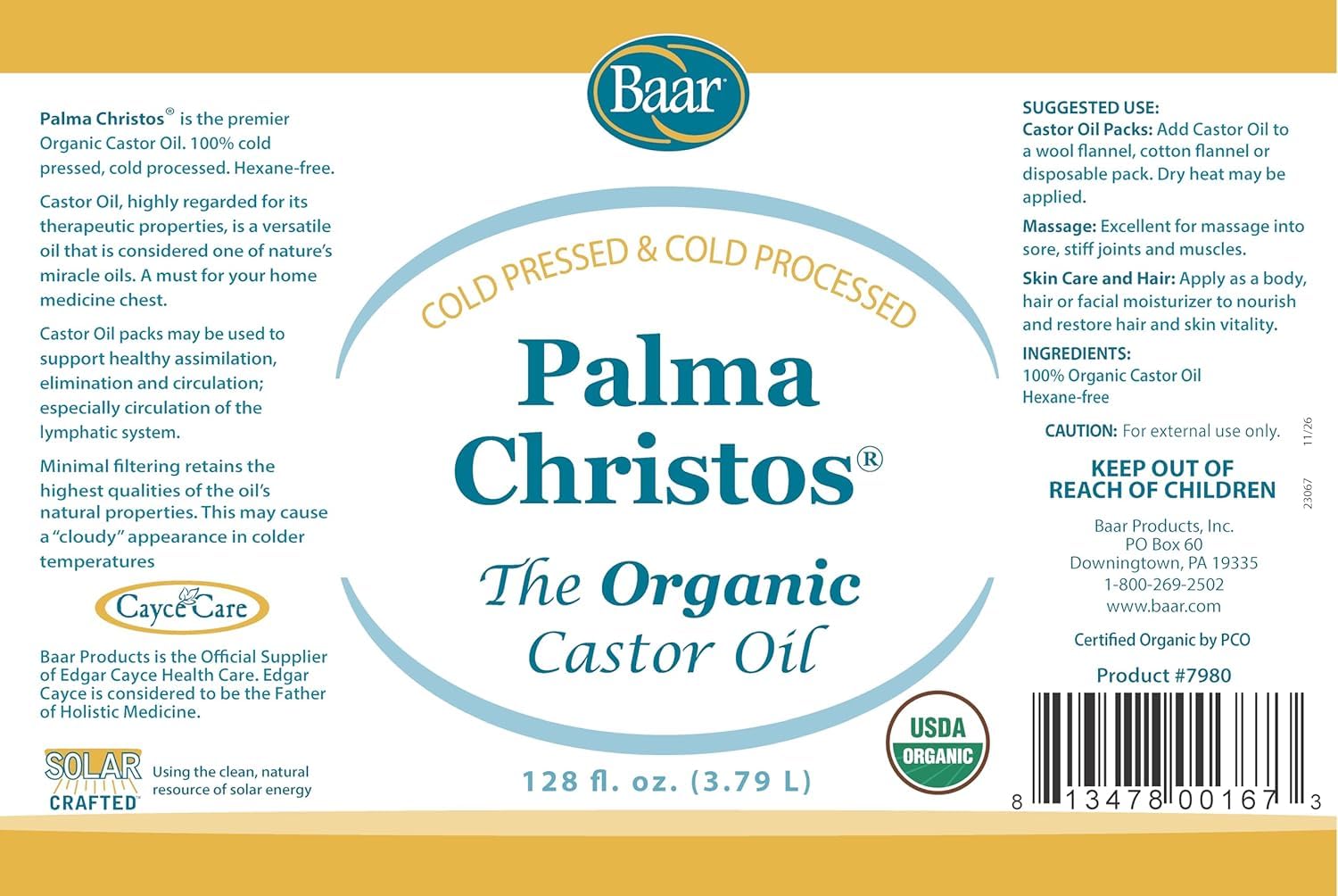 Baar Organic Castor Oil bottle and premium packaging for daily routines.