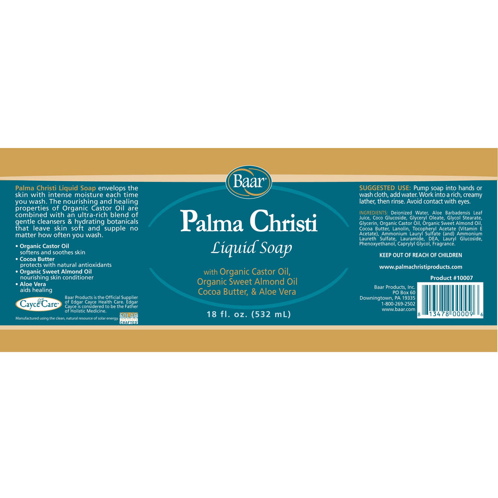Pour shot of Baar Palma Christi Soap highlighting smooth, creamy hand lather.