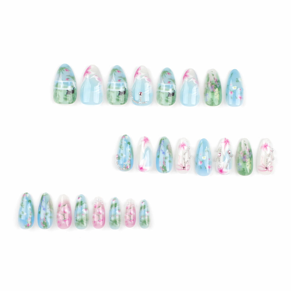 BABALAL cat flower design nails for playful style