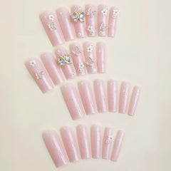 BABALAL glitter pink finish nails add sparkle for party nights.