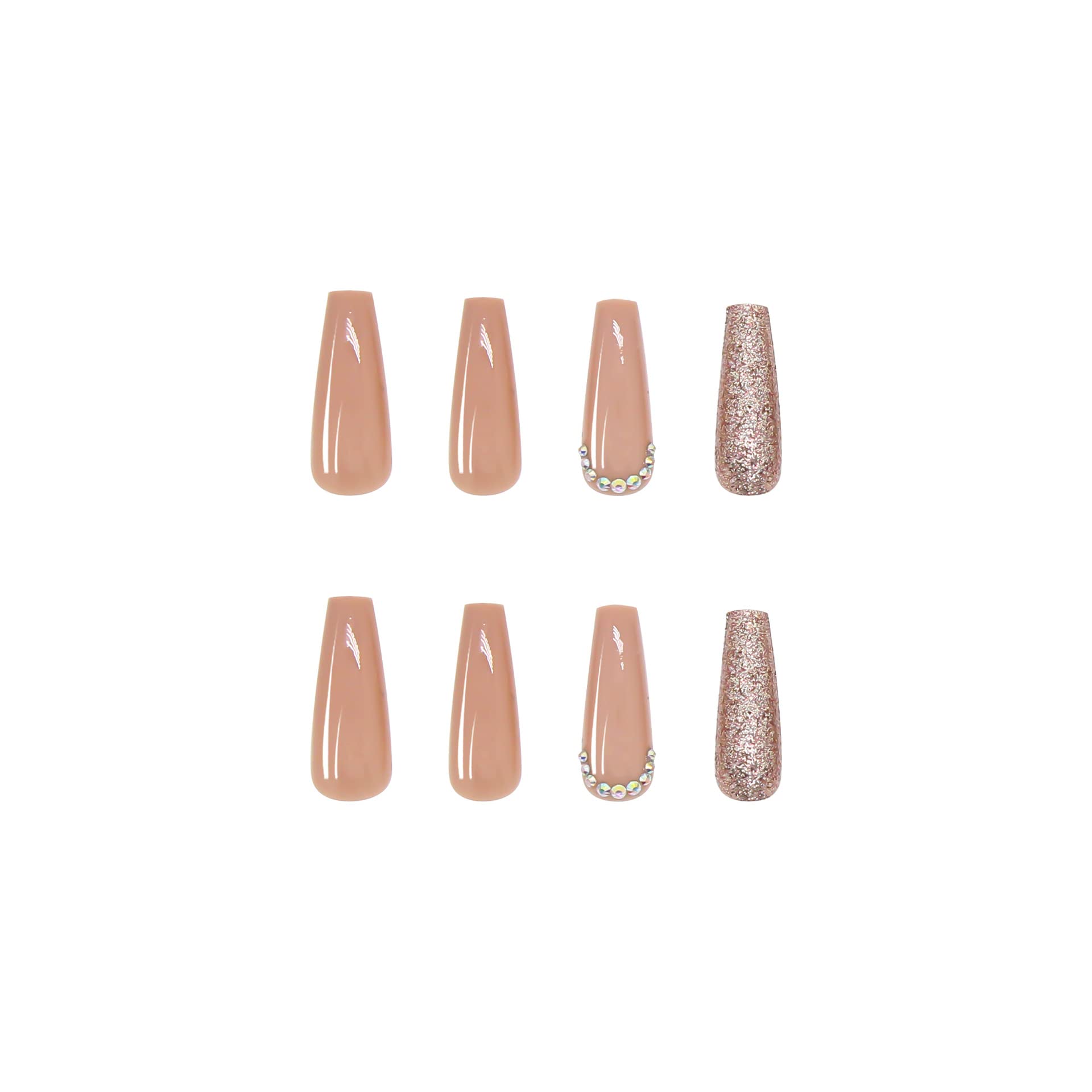 BABALAL glossy press-on nails full-cover design with shiny finish ideal for events.