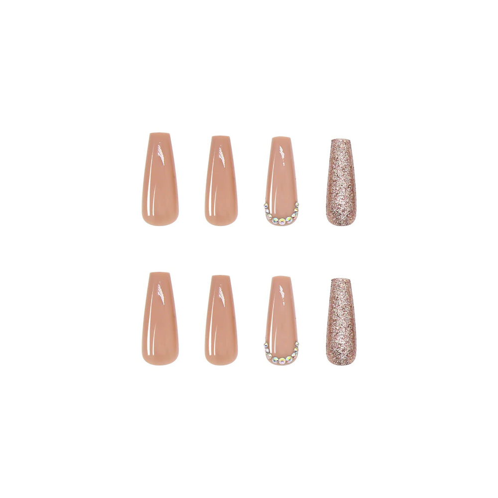 BABALAL glossy press-on nails full-cover design with shiny finish ideal for events.