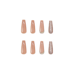 BABALAL glossy press-on nails full-cover design with shiny finish ideal for events.