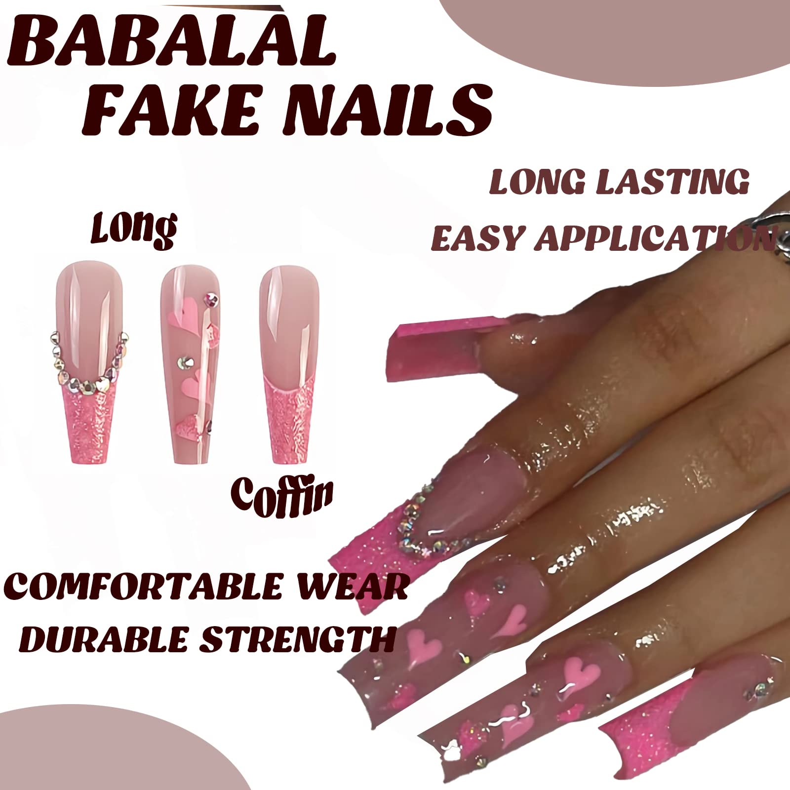 BABALAL multi-size nail pack fits a variety of nail shapes