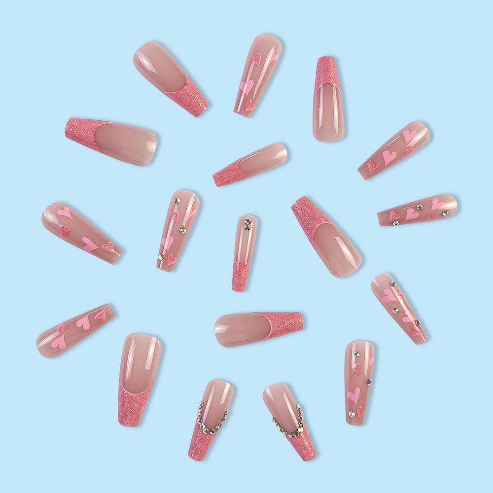 BABALAL shiny rhinestones accent nails for glamorous party-ready style