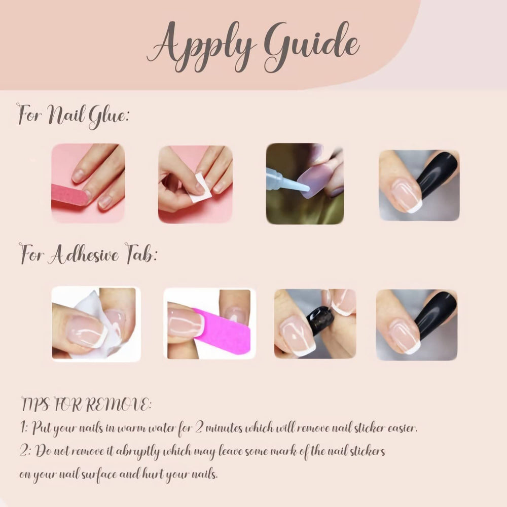 BABALAL DIY kit for brown French tip cheetah nails with glue for flexible wear
