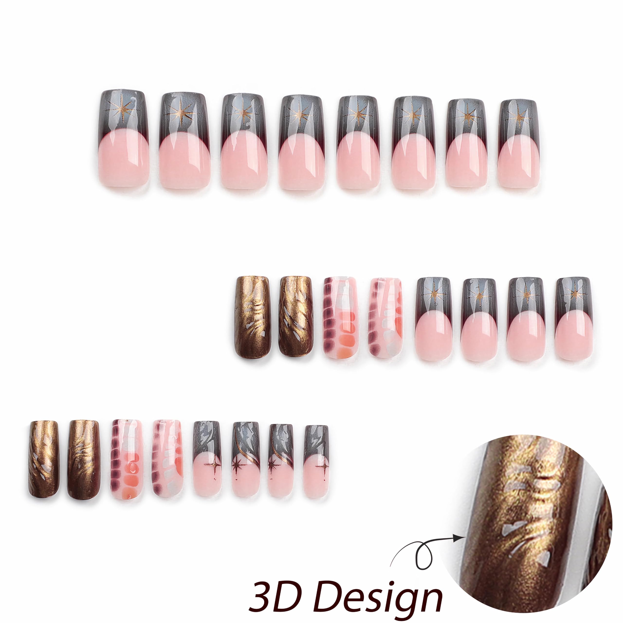 Babalal nails on hand show squoval shape for everyday wear.
