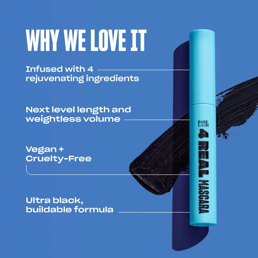 Babe Original 4 Real Mascara silicone wand demonstrates precise lash control.