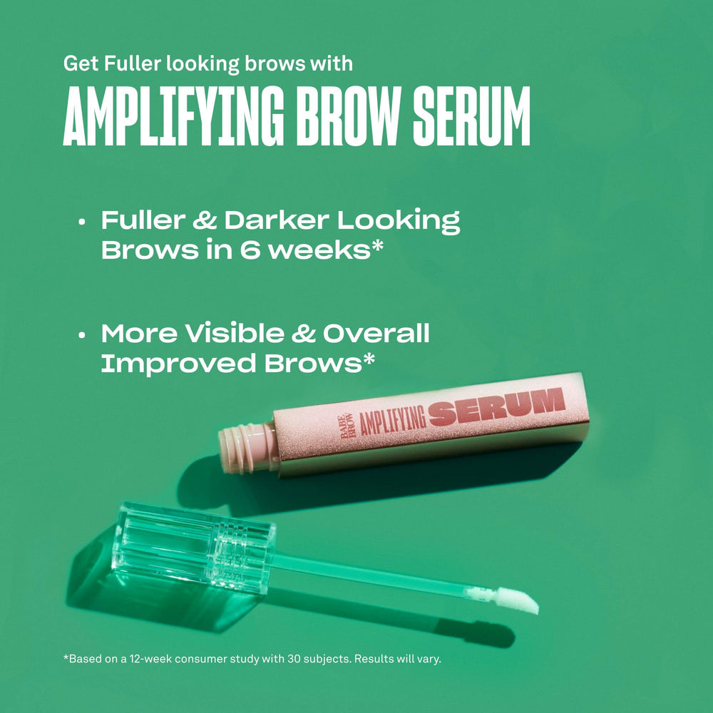 Babe Original Brow Serum brow close-up highlights natural brow hairs.