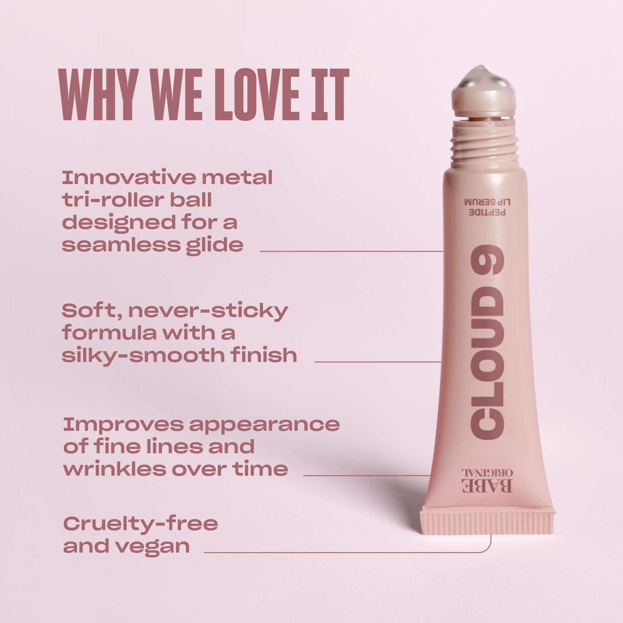 Premium BABE ORIGINAL Cloud 9 Lip Serum bottle on display