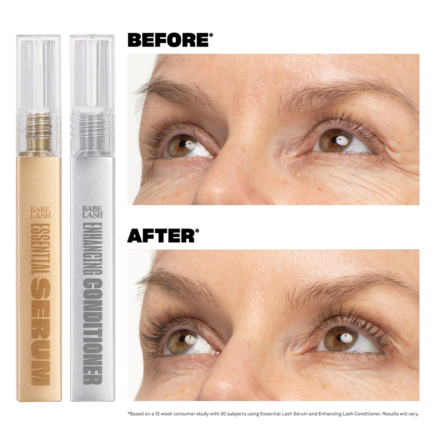BABE ORIGINAL Enhancing Conditioner applicator brush enables precise daily lash line application.