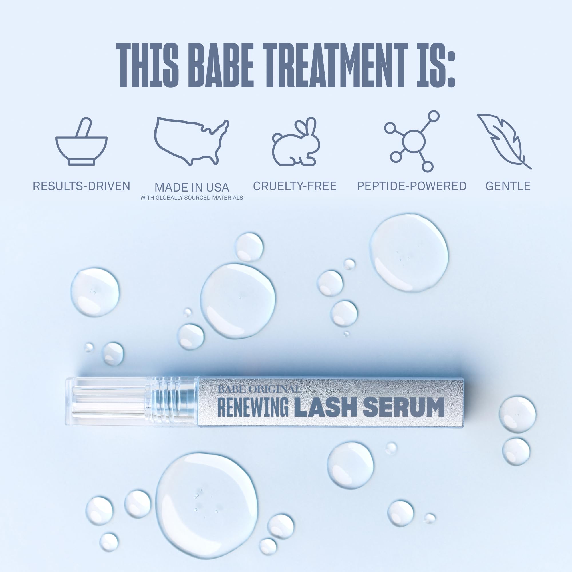 BABE ORIGINAL Extensions-friendly usage scene shows compatibility with lash extensions.