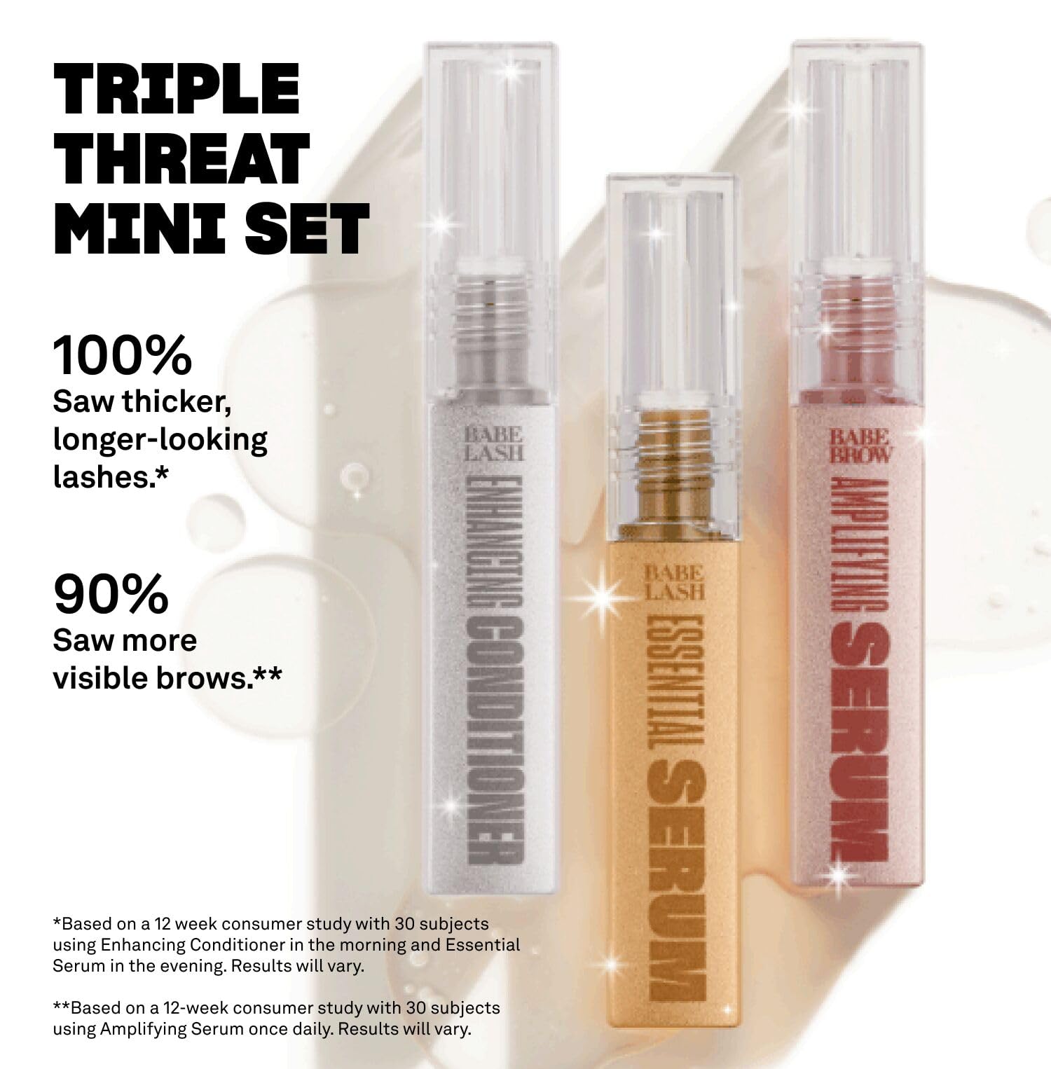 Close-up of Babe Original lash serum 1ml cap for compact size.