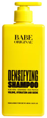 BABE ORIGINAL Locks Densifying Shampoo bottle promotes fuller-looking roots for daily volume.